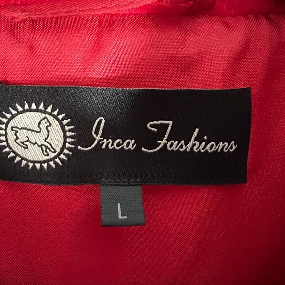 Baby Alpaca Vest Womens Large Red Wool Blend Detachable Hood Quilted Cabincore - Picture 4 of 13